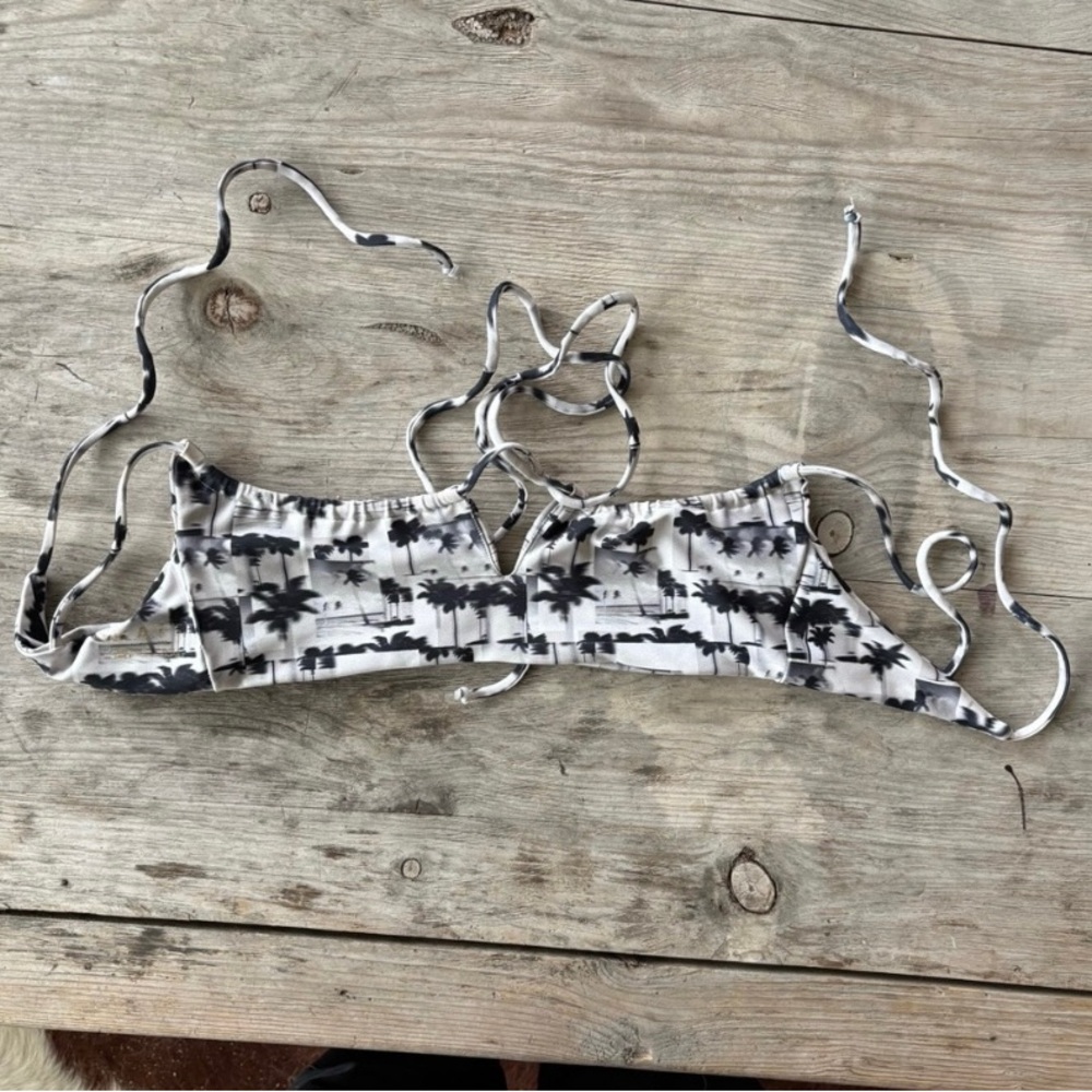 Black and White Women's Swim Top